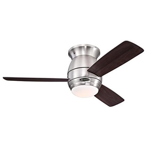 72181 Ventilatore Da Soffitto In Nichel Spazzolato Per Interni Da 122 Cm Halley, Kit Di Luce Con Vetro Smerigliato Opale - Foto 2