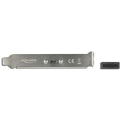 Slotblech 1x USB 3.1 Gen1 C - Digital / Daten - 0,5 m cavo USB 3.2 Gen 1 (3.1 Gen 1) USB C Nero, Acciaio inossidabile - Foto 2