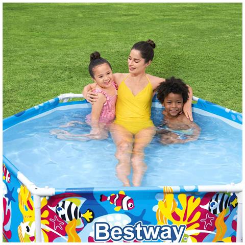 Piscina Per Bambini Fuori Terra Pro Anti Uv Acciaio 183x51cm - Foto 2