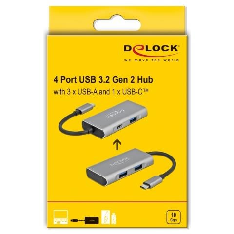 Hub esterno USB 10 Gbps USB Type-C con 3 x USB Tipo-A e 1 x USB Type-C - Foto 2