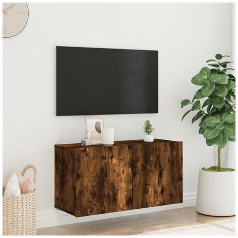 Mobile Tv A Parete Rovere Fumo 80x30x41 Cm - Foto 3