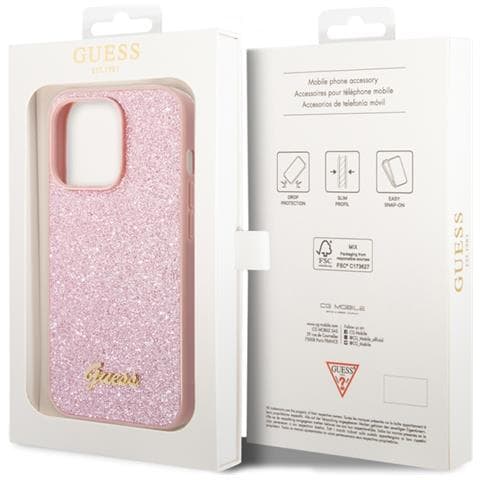 Cover Per Iphone 14 Pro Tpu Glitter Script, Rosa - Foto 3