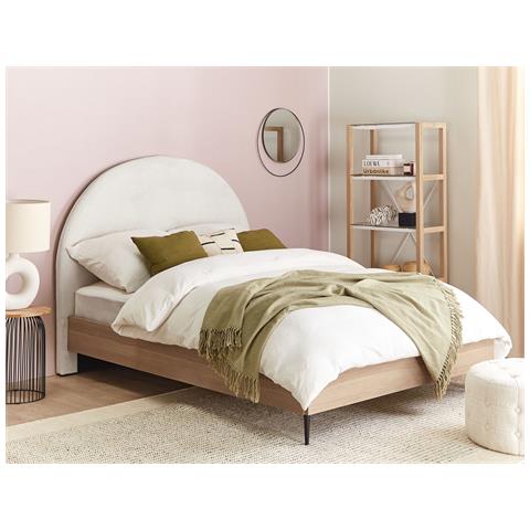 Letto Tessuto Millay 140 X 200 Cm Bianco Sporco - Foto 1