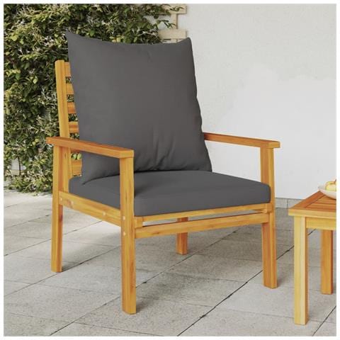Poltrone Da Giardino 2pz Con Cuscino In Legno Massello Acacia - Foto 1