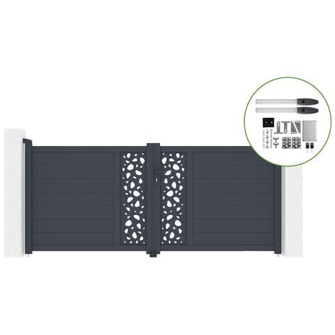 Cancello Battente 3m Sunny H. 120cm Alluminio + Motorizzazione Hicker B200 - Foto 1
