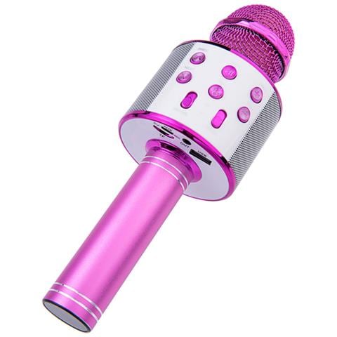 Microfono Karaoke Bluetooth Registrazione E Slot Per Scheda Micro-sd, Rosa - Foto 1