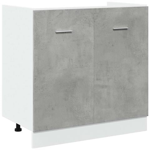 Armadio per Lavabo “Lyon” Grigio Cemento 80x46x81,5 cm in - Foto 1