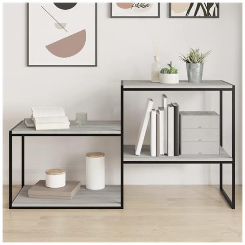 Mensole Parete 4pz Grigio Sonoma 60x40x1,5 Cm Legno Multistrato - Foto 1