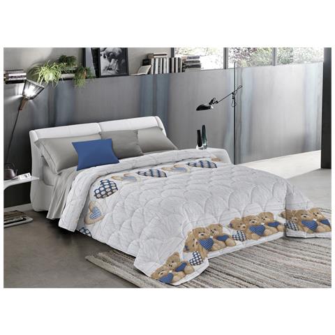 Trapunta Piumone Invernale Linea Pensieri Delicati Disegno New Orsetti Singolo Blu - Foto 1