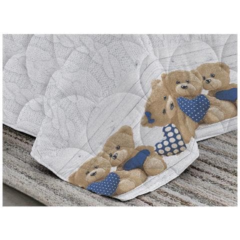 Trapunta Piumone Invernale Linea Pensieri Delicati Disegno New Orsetti Singolo Blu - Foto 5