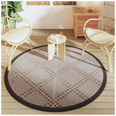 Tappeto Da Esterno Marrone 160 Cm In Pp - Foto 3