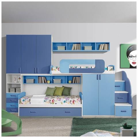 Cameretta Soppalco Catania Bianco E Blu - Foto 1