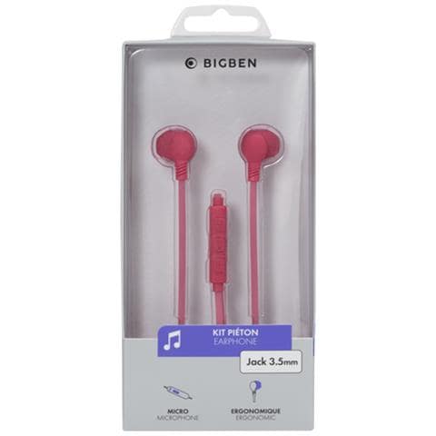 Cuffie Con Cavo Piatto E Jack Da 3,5 Mm Con Microfono E 3 Pulsanti, Rosa - Foto 5