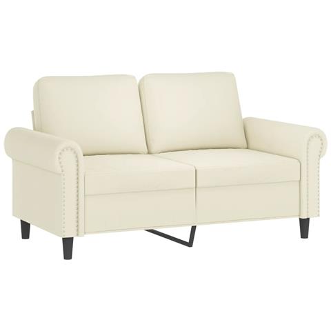 Set Di Divani 2 Pz Con Cuscini Crema In Velluto - Foto 3