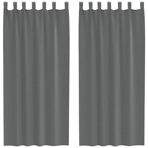 Tende In Voile Con Passanti 2 Pz Grigio Scuro 140x245 Cm - Foto 1