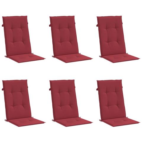 Lusso Casadino - Cuscini Per Sedie 6 Pz Rosso Vino 120x50x3 Cm In Tessuto - Foto 2