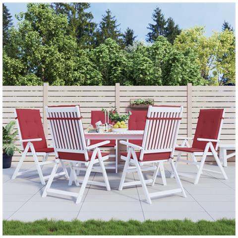 Lusso Casadino - Cuscini Per Sedie 6 Pz Rosso Vino 120x50x3 Cm In Tessuto - Foto 8