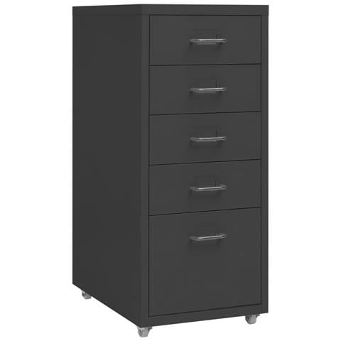 Lusso Casadino -  Schedario Mobile Antracite 28x41x69 Cm In Metallo - Foto 2