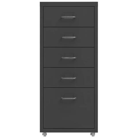 Lusso Casadino -  Schedario Mobile Antracite 28x41x69 Cm In Metallo - Foto 1