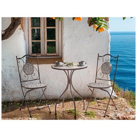 Set Bistrot Pieghevole Chapeco Metallo Nero - Foto 1