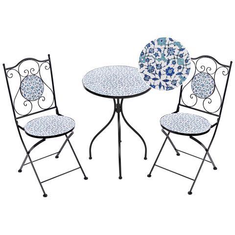 Set Bistrot Pieghevole Chapeco Metallo Nero - Foto 2
