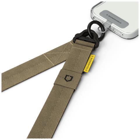 Cinghia Da Collo Per Telefono Regolabile In Nylon Intrecciato, Beige - Foto 2