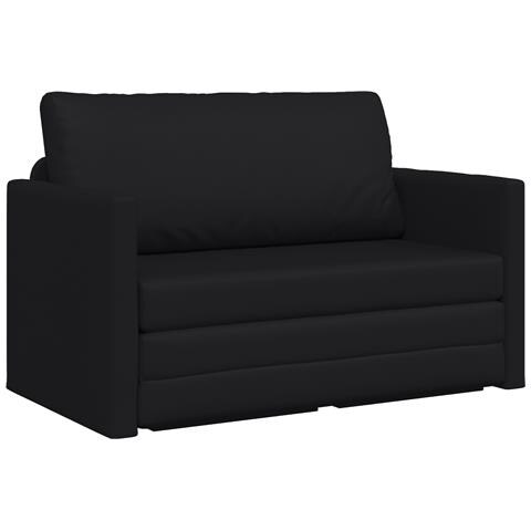 Divano a Terra Letto 2-in-1 Nero 124x71x78 cm Pelle Sintetica - Foto 1