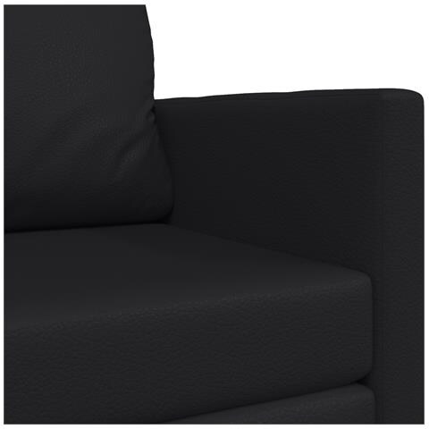 Divano a Terra Letto 2-in-1 Nero 124x71x78 cm Pelle Sintetica - Foto 9