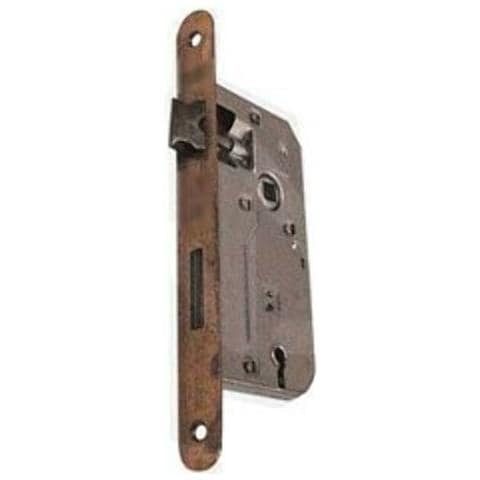 Serratura Da Infilare Per Porte Interne (b10) Patent Piccola D70 F20 E40 Con Bordi Tondi - Bronzata - Foto 1