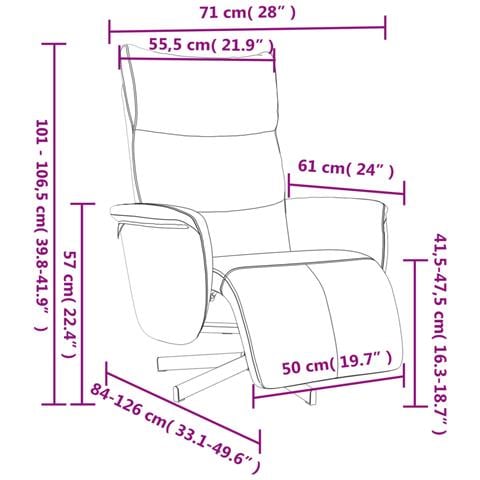 Poltrona Reclinabile con Poggiapiedi Cappuccino in Similpelle - Foto 9