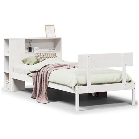 Letto con Libreria senza Materasso 75x190 cm in Legno Pino - Foto 1
