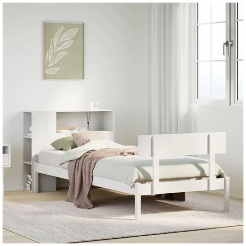 Letto con Libreria senza Materasso 75x190 cm in Legno Pino - Foto 2