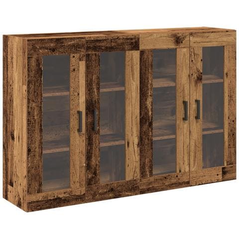 Armadi da muro 2 pezzi Legno invecchiato 69,5x34x90 cm Legno ingegnerizzato - Foto 1