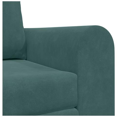 Divano Letto a Terra 2-in-1 Verde Scuro 148x71x83 cm Velluto - Foto 9