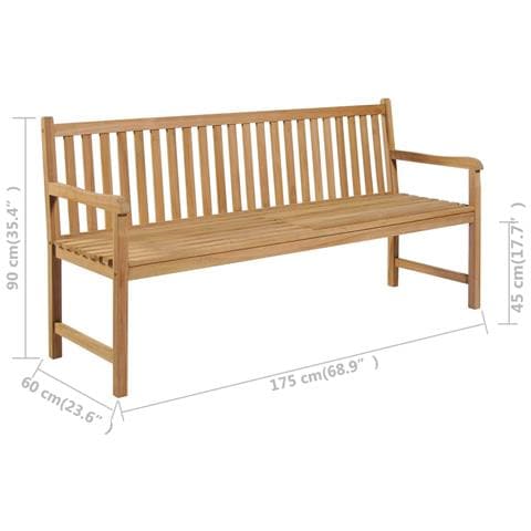 Panca Da Giardino 175 Cm In Legno Massello Di Teak - Foto 7