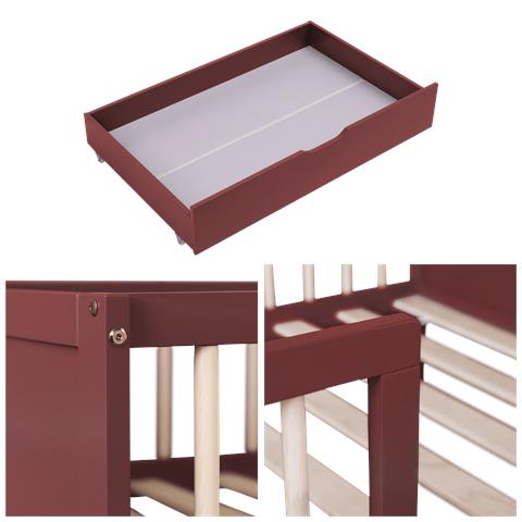 Letto Per Bambini 190x90cm In Terracotta Con Cassetti Adam - Foto 12