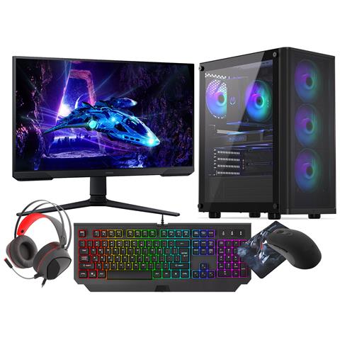 Gaming Set Ryzen 7 5700x Rtx 5060 32gb Ssd 1tb W11 Wifi Lcd 24"" - Foto 1