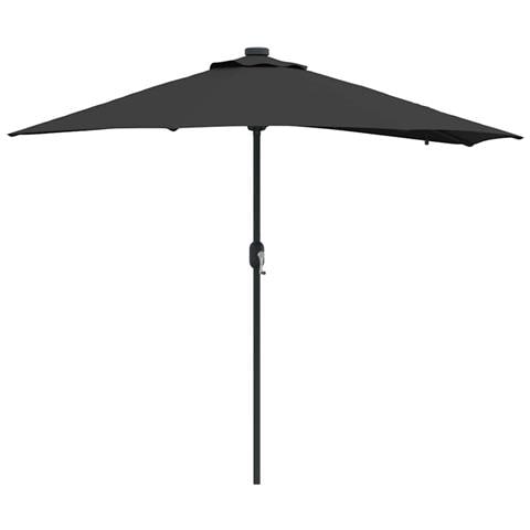 Ombrello da giardino Nero 294 x 150 x 223 cm Tessuto - Foto 1