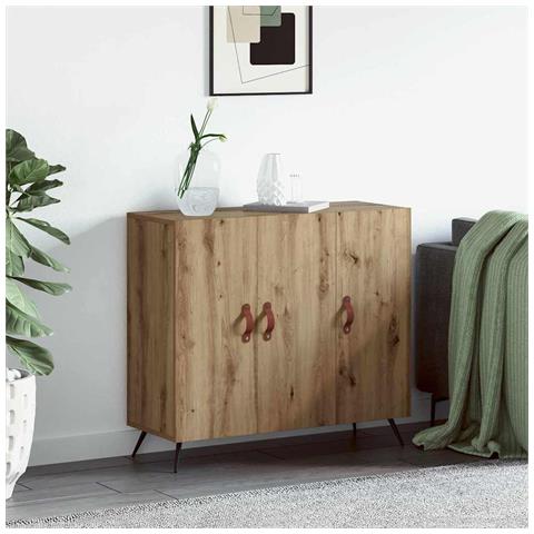 Credenza Marrone 90 x 34 x 80 cm Legno multistrato - Foto 2