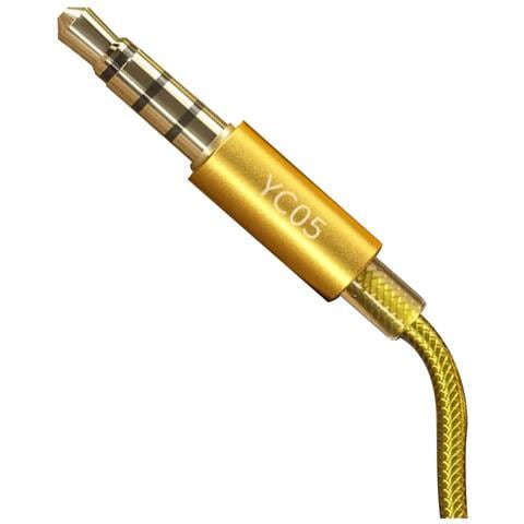Cuffie Con Filo Jack 3,5 Mm Serie Yc05 Sakin 1,2 M, Dorato - Foto 2
