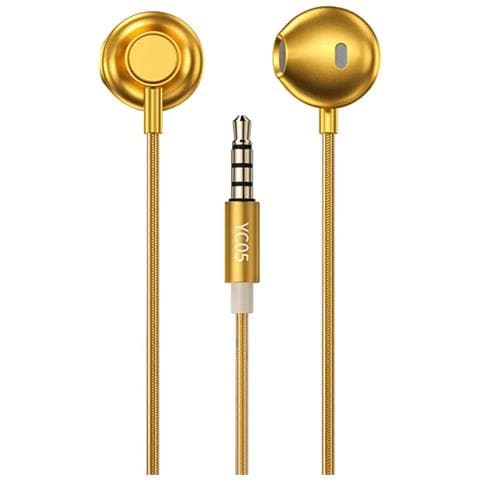 Cuffie Con Filo Jack 3,5 Mm Serie Yc05 Sakin 1,2 M, Dorato - Foto 1