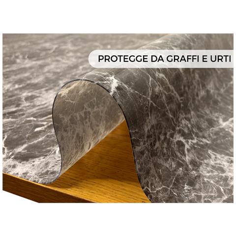 Tovaglia Antimacchia Plastificata Pvc Proteggi Tavolo Crystal Marmo 100x300 D7 - Foto 4