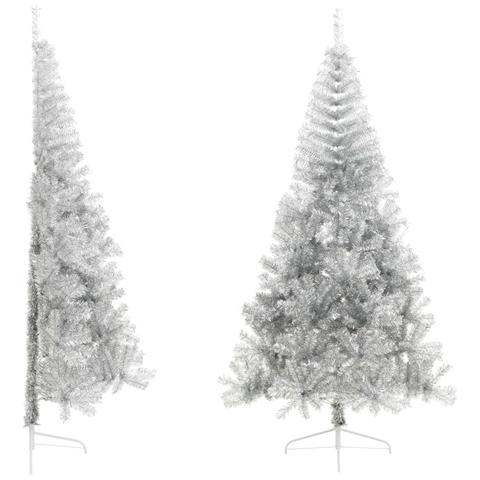 Lusso Casadino - Albero Di Natale A Metà Con Supporto Argento 210 Cm Pet - Foto 2