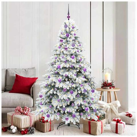Albero di Natale artificiale con 300 LED Bianco 180 cm PE e PVC - Foto 2