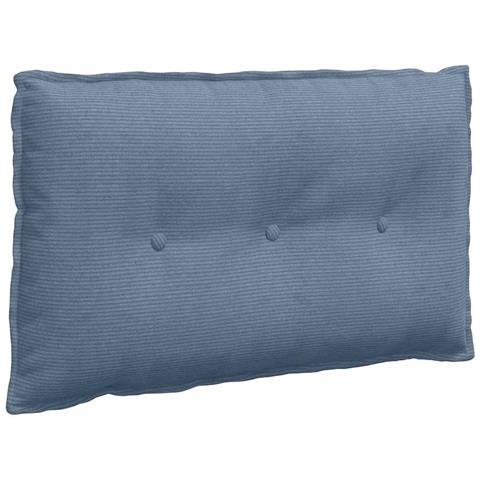 Cuscino per Schiena Blu 80 x 50 cm Tessuto in Cords - Foto 1