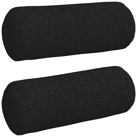 Cuscini a rullo 2 pcs Nero Ø 15 x 40 cm Tessuto - Foto 1