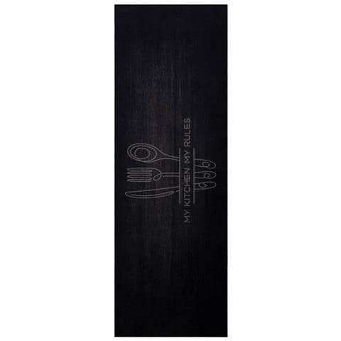 Tappeto da Cucina Nero 180 x 60 cm Velluto - Foto 1