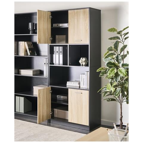 Libreria A 4 Ante Zehna Marrone/nero - Foto 1