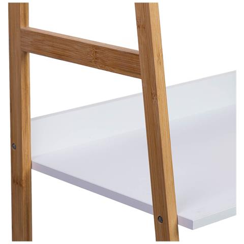 Scaffalatura In Legno Bianco A 4 Ripiani 50x36x120h Cm - Foto 7