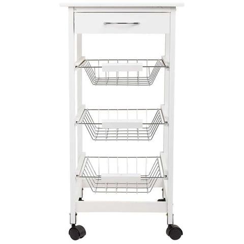 Carrello In Legno 37x37x76 Cm Bianco - Foto 2